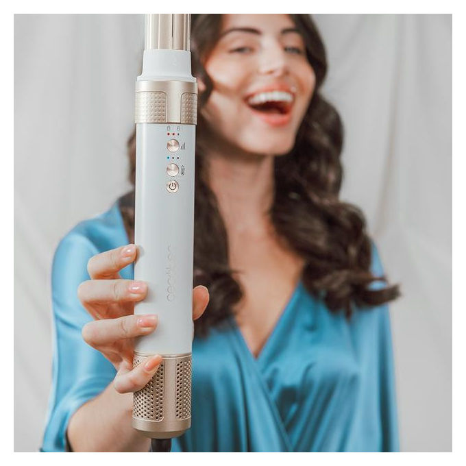 Cecotec BAMBA CERAMICCARE 14IN1 Multistyler Tecnologia Coanda 1400 W 3 velocita' 3 temperature ceramica e cheratina colore Champagne