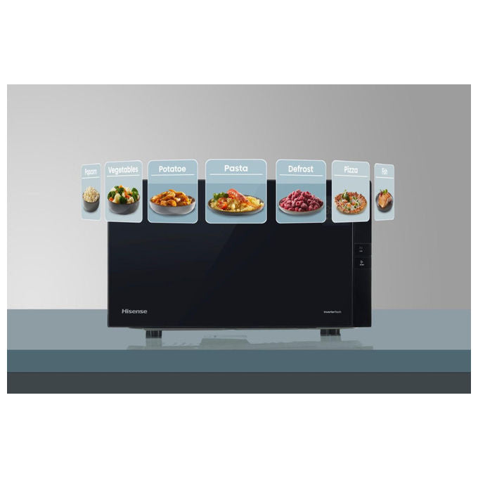 Hisense H25MOBS4HGI Forno a microonde Solo 25 L 850 W 10 livelli di potenza 6 programmi colore Nero