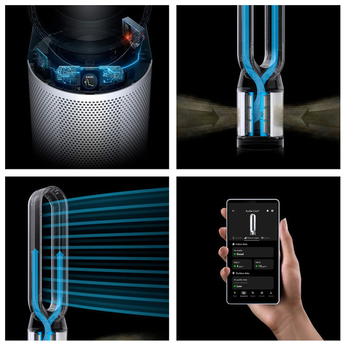 Dyson 544901-01 Purifier Cool PC1 Purificatore d'aria per ambienti fino a 27 m² Filtro HEPA H13 Carboni Attivi 10 velocita' 61,4 dB colore Bianco