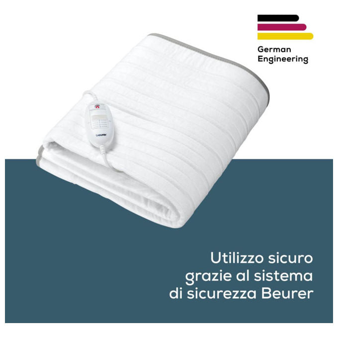 Beurer 30083 TS 17 Scaldaletto Elettrico Singolo 60 W 3 livelli di temperatura 150x80 cm lavabile 30 °C colore Bianco
