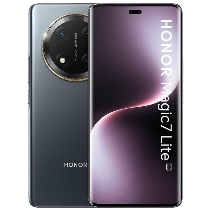 Honor BRP-NX1 Magic7 Lite Smartphone 5G 6,78'' AMOLED 8 GB RAM 512 GB Snapdragon 6 Gen 1 Batteria 6600 mAh colore Nero Titanio