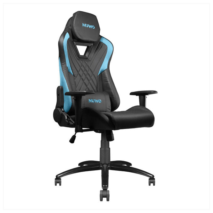 Nuwo Sedia Gaming Ergonomica Blu, Regolabile e Girevole