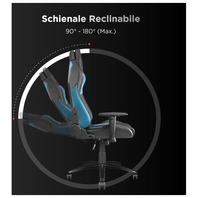 Nuwo Sedia Gaming Ergonomica Blu, Regolabile e Girevole