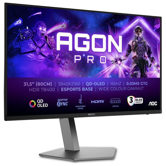 AOC Agon Pro Ag326Ud Monitor 31.5'' 4K Uhd Qled Gaming Nero
