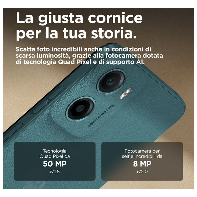 Motorola MOTO G05 XT2523-3 Smartphone 4G Dual SIM 256GB 8GB RAM Display 6 67'' Android 15 colore Forest Green