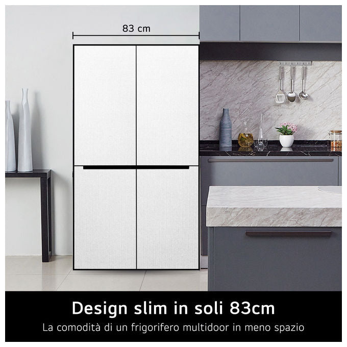 LG GMM41MSBEM Frigorifero 4 Porte Slim 474 L 177,5 cm Classe E 35 dB Total No Frost Multi Air Flow colore Argento