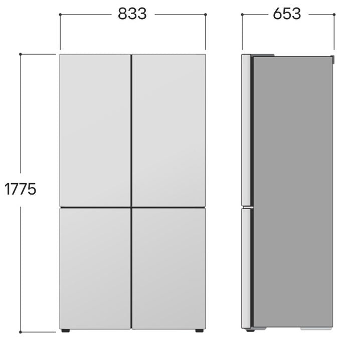 LG GMM41MSBEM Frigorifero 4 Porte Slim 474 L 177,5 cm Classe E 35 dB Total No Frost Multi Air Flow colore Argento