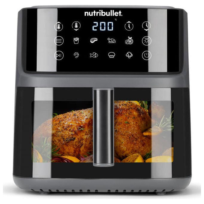 NutriBullet NBA0811DG CrispLite Vision Friggitrice ad aria 8 L 2000 W 8 programmi Display Touch colore Nero