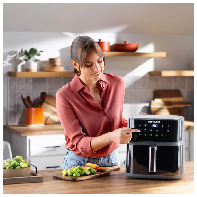 NutriBullet NBA0811DG CrispLite Vision Friggitrice ad aria 8 L 2000 W 8 programmi Display Touch colore Nero