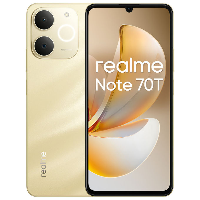 Realme RMX5313 Note 70T Smartphone Doppia SIM 4G 6,74'' 4GB 256GB Batteria 6000 mAh Android 15 colore Beach Gold