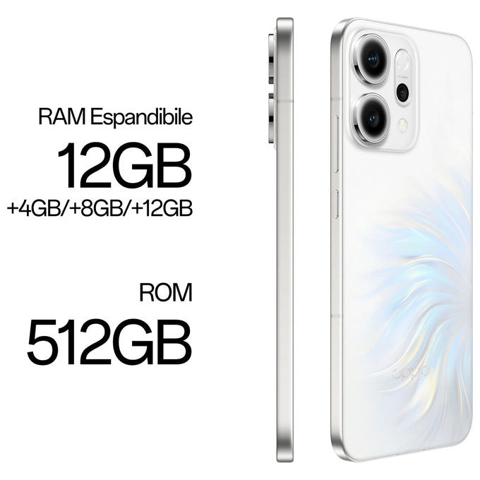 Oppo Reno 14 5G, 12 GB RAM, 512 GB, Doppia SIM, Bianco