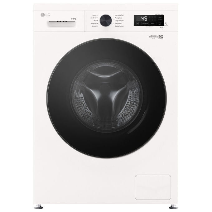LG W4NX1095NWB Serie X1 Lavasciuga Frontale 9-5 Kg 1400 rpm Classe A-E 6 Motion Direct Drive Wi-Fi Allergy Care (85x60x55 cm) colore Bianco