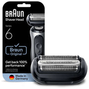 Braun 64B Series 6 Testina di Ricambio per Rasoio Elettrico 3 Lame Flessibili SkinGuard colore Nero