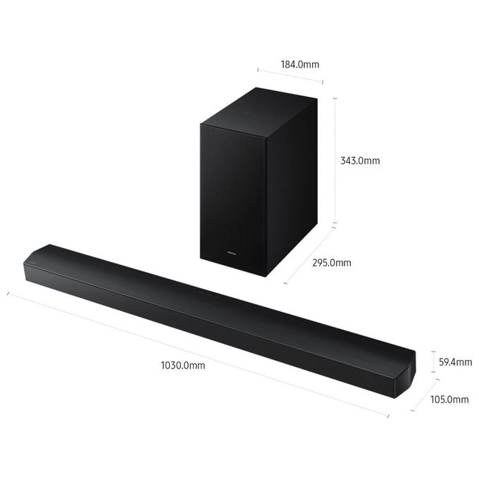 Samsung HW-B750F-ZF Soundbar 5.1 Canali 400W Dolby Digital DTS Virtual:X Q-Symphony Subwoofer Wireless HDMI ARC Bluetooth colore Nero