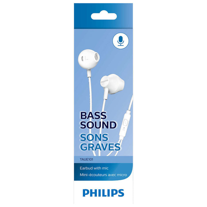 Philips TAUE101WT Auricolari In-Ear Cablati Bianchi con Microfono