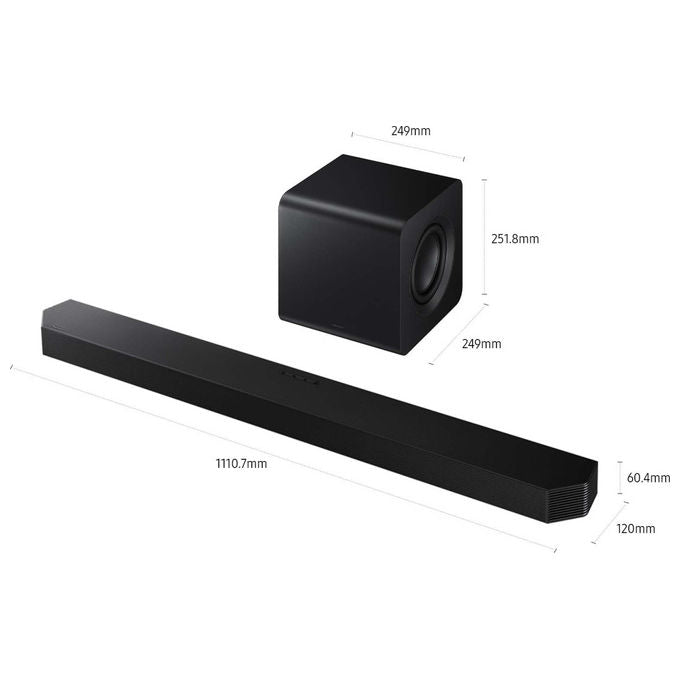 Samsung HW-QS700F-ZF Soundbar 3.1.2 canali Dolby Atmos Wireless 345W Q-Symphony SpaceFit Sound colore Nero