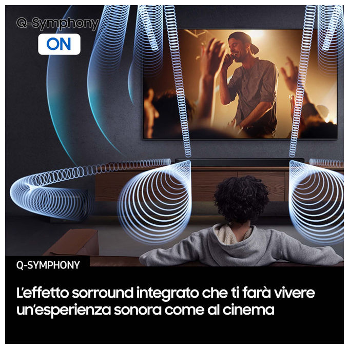 Samsung HW-QS700F-ZF Soundbar 3.1.2 canali Dolby Atmos Wireless 345W Q-Symphony SpaceFit Sound colore Nero