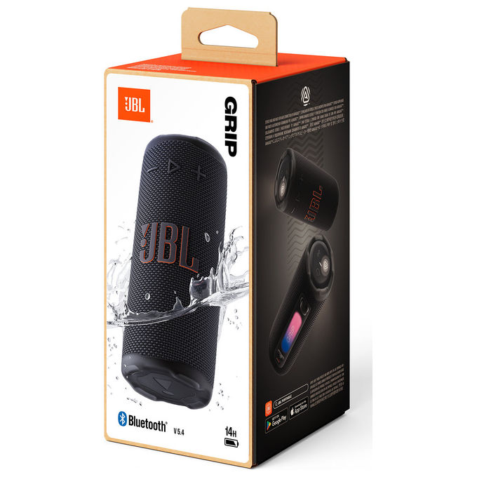 JBL JBLGRIPBLK Grip Cassa Bluetooth Portatile 16W IP68 AI Sound Boost Auracast 14h colore Nero