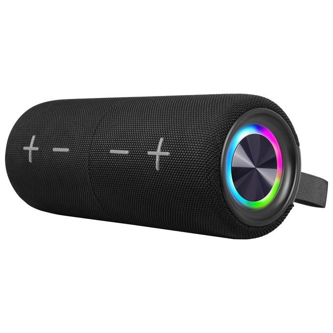 Trevi XSC8A88B Cassa Bluetooth 5.3 30W 2x15W Altoparlante da Festa IPX5 Micro SD AUX-IN Disco Light colore Nero