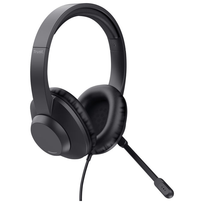 Trust Ayda Max, Auricolare Cablato USB per Ufficio, Nero