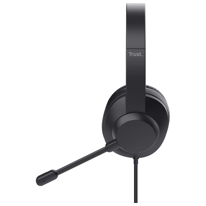 Trust Ayda Max, Auricolare Cablato USB per Ufficio, Nero