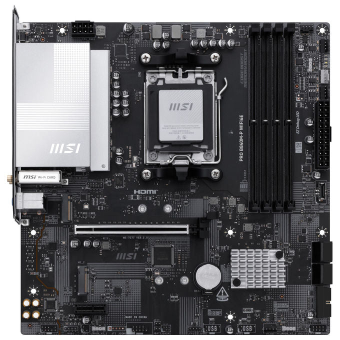 Msi Pro B840M-P Wifi6E, Scheda Madre Amd B840, Socket Am5, Micro Atx