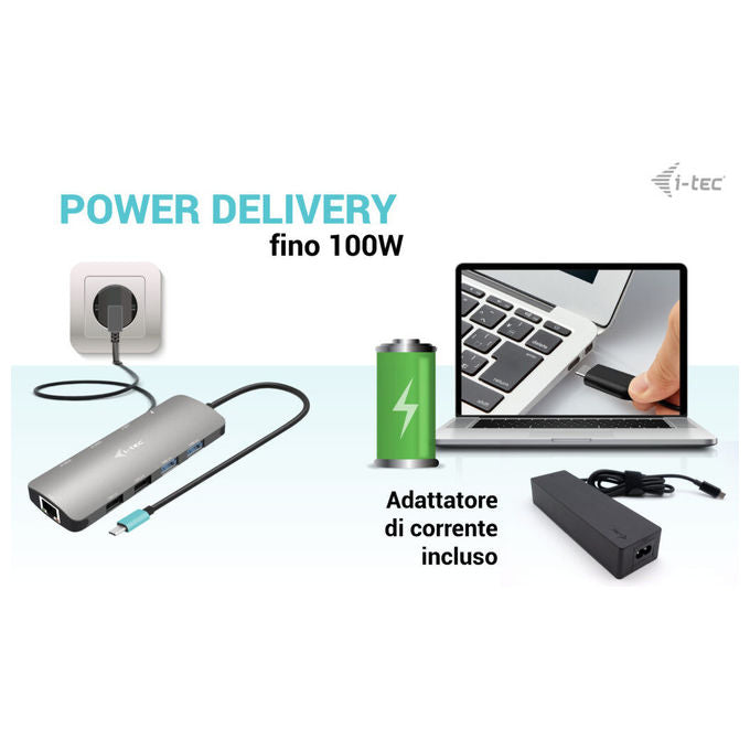 I-tec Docking Station USB-C Nano 2x Display con PD 100W