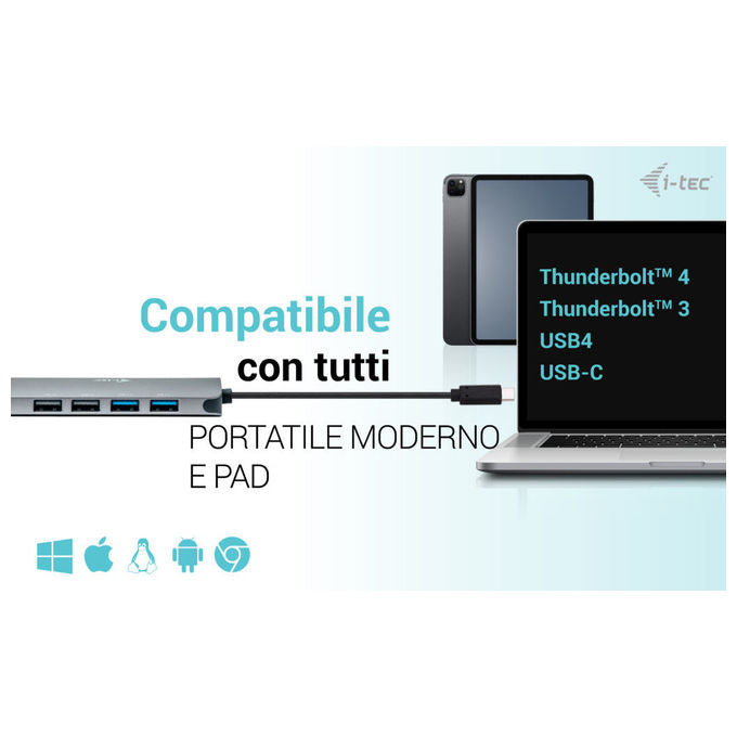 I-tec Docking Station USB-C Nano 2x Display con PD 100W