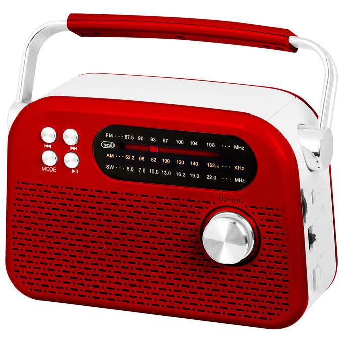 Trevi Radio Portatile Multibanda Rosso RDA 70 BR, USB Micro SD