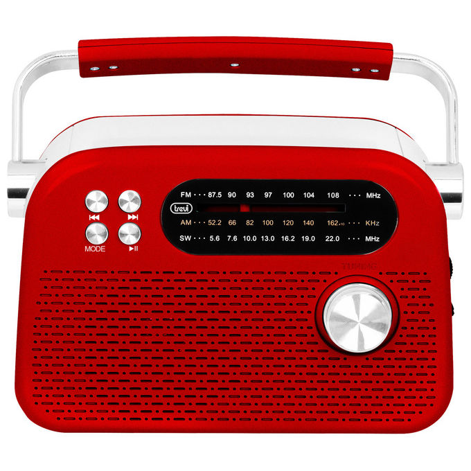 Trevi Radio Portatile Multibanda Rosso RDA 70 BR, USB Micro SD