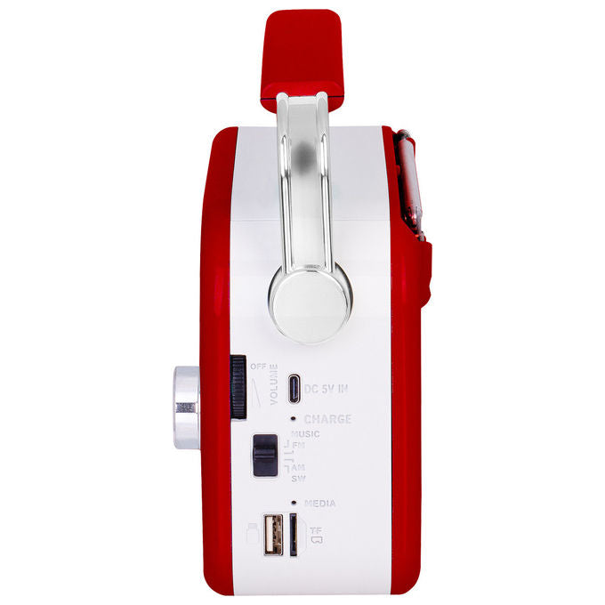 Trevi Radio Portatile Multibanda Rosso RDA 70 BR, USB Micro SD