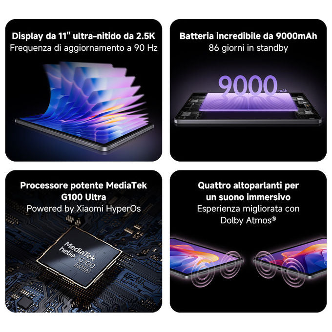 Xiaomi VHU5973EU Redmi Pad 2 Tablet Android 11'' 2.5K 8GB RAM 256GB WiFi 5 MediaTek G100-Ultra colore Graphite Gray