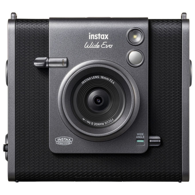 Fujifilm WIDE EVO Instax Fotocamera Istantanea Ibrida Grandangolare 16mm f-2.4 100 Combinazioni Effetti Bluetooth USB-C colore Nero