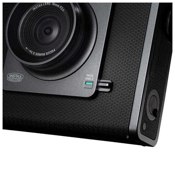 Fujifilm WIDE EVO Instax Fotocamera Istantanea Ibrida Grandangolare 16mm f-2.4 100 Combinazioni Effetti Bluetooth USB-C colore Nero