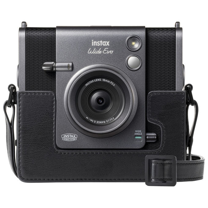 Fujifilm WIDE EVO Instax Fotocamera Istantanea Ibrida Grandangolare 16mm f-2.4 100 Combinazioni Effetti Bluetooth USB-C colore Nero