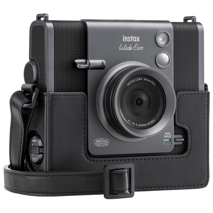 Fujifilm WIDE EVO Instax Fotocamera Istantanea Ibrida Grandangolare 16mm f-2.4 100 Combinazioni Effetti Bluetooth USB-C colore Nero