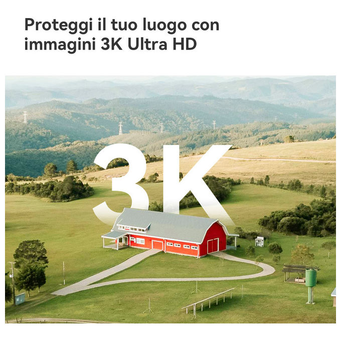 Imou IPC-B7ED-5M1TEA-EU FSP14 AOV PT Kit Telecamera da Esterno 4G Wi-Fi 5MP 3K PTZ Batteria 10000mAh Pannello Solare 5W IP66 SIM inclusa colore Bianco