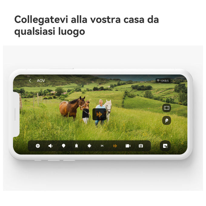 Imou IPC-B7ED-5M1TEA-EU FSP14 AOV PT Kit Telecamera da Esterno 4G Wi-Fi 5MP 3K PTZ Batteria 10000mAh Pannello Solare 5W IP66 SIM inclusa colore Bianco