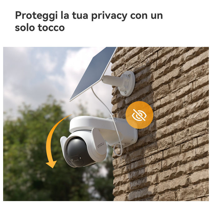 Imou IPC-B7ED-5M1TEA-EU FSP14 AOV PT Kit Telecamera da Esterno 4G Wi-Fi 5MP 3K PTZ Batteria 10000mAh Pannello Solare 5W IP66 SIM inclusa colore Bianco