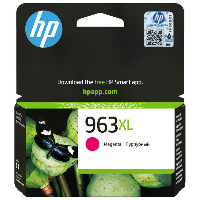 HP 3JA28AE 963XL Cartuccia Inchiostro Alta Capacita' Pigmento 1600 pagine 23,25 ml OfficeJet Pro 9010 9020 colore Magenta