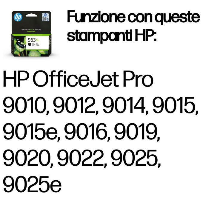 Hp 963xl Cartuccia inchiostro nero originale alta capacita'