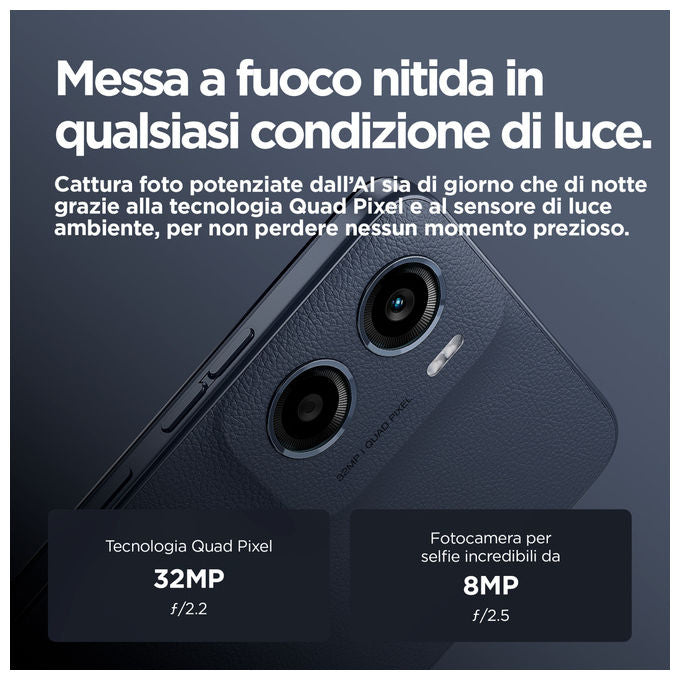 Motorola PB6S0013FR Moto E15 Smartphone 4G 6.67'' 2 GB RAM 64 GB Android 14 Go Doppia SIM 5200 mAh colore Blu