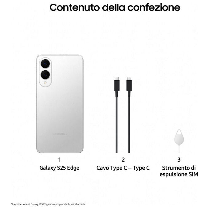 Samsung Galaxy S25 Edge, Smartphone AI 256GB Titanium Silver