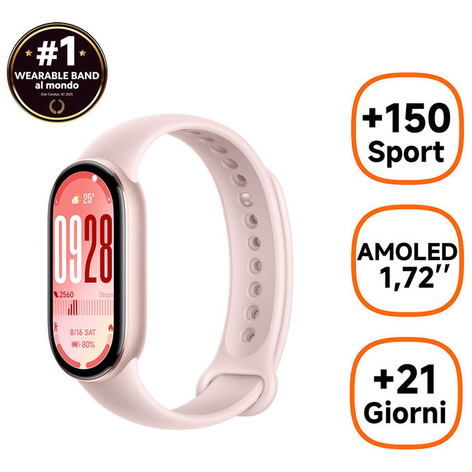 Xiaomi Smart Band 10 Rosa Braccialetto Fitness AMOLED