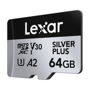 Lexar LMSSIPL064G-BNNNG Silver Plus Scheda MicroSDXC 64 GB UHS-I U3 V30 A2 205 MB-s colore Nero Argento