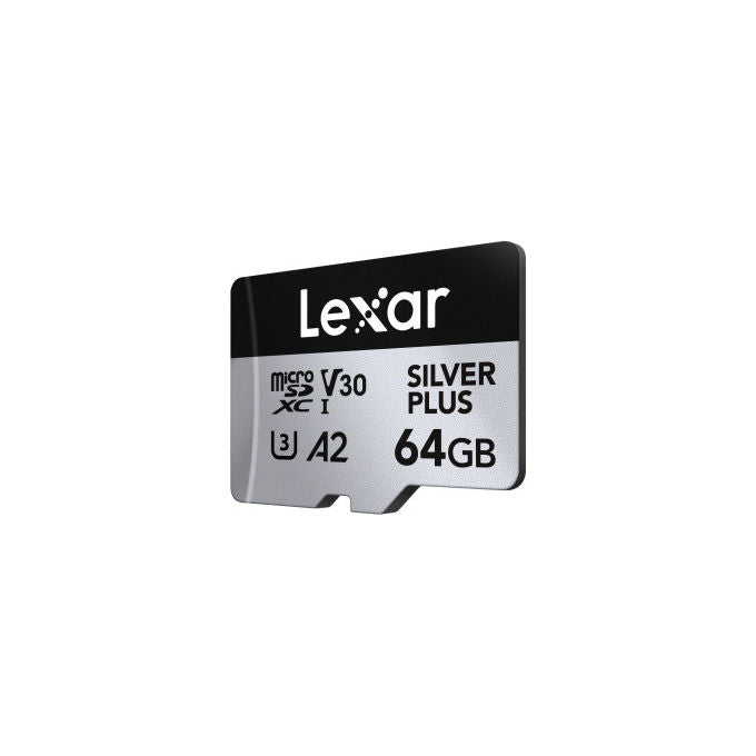 Lexar LMSSIPL064G-BNNNG Silver Plus Scheda MicroSDXC 64 GB UHS-I U3 V30 A2 205 MB-s colore Nero Argento
