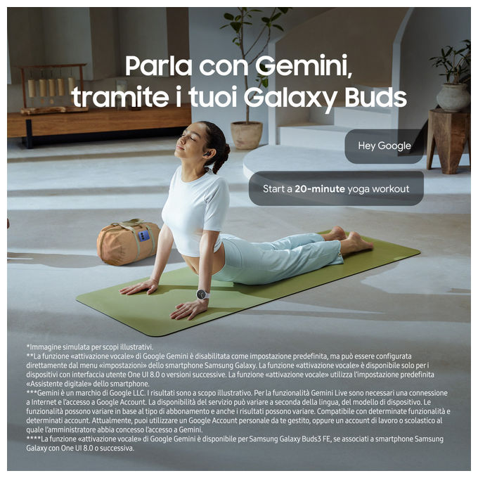 Samsung Galaxy Buds3 Fe Auricolari Wireless con Audio 360 e Gemini Ai grigi