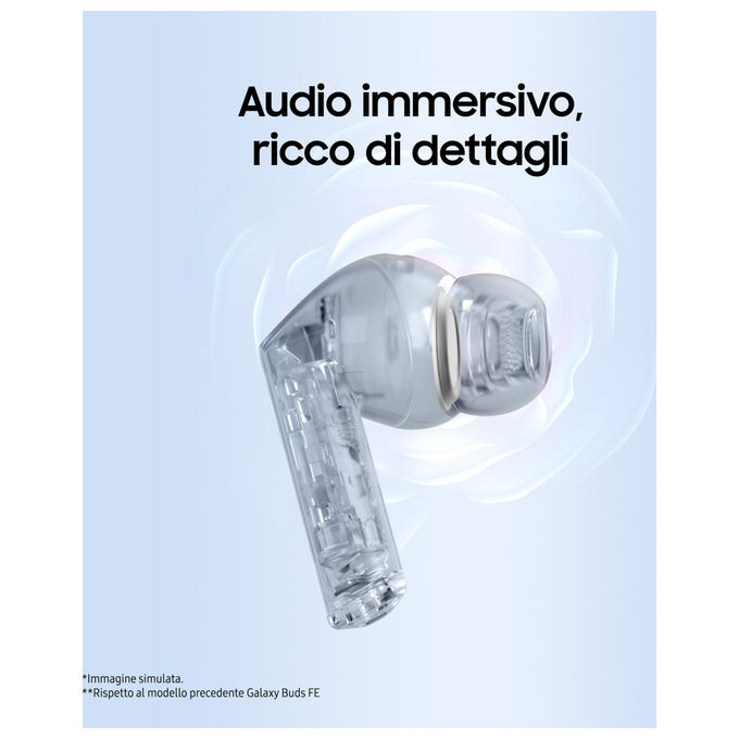 Samsung Galaxy Buds3 Fe Auricolari Wireless con Audio 360 e Gemini Ai grigi