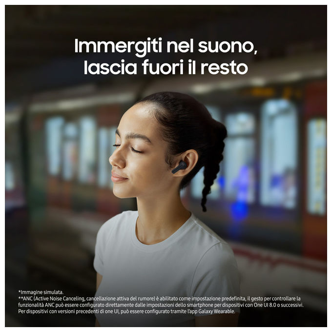 Samsung SM-R420NZKAITV Galaxy Buds3 FE Auricolari Wireless In-ear TWS ANC Audio 360 Gemini AI IP54 Autonomia 30h colore Nero