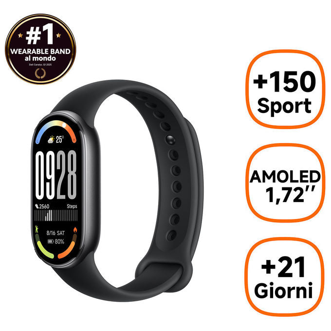 Xiaomi Smart Band 10 Nero Braccialetto Fitness AMOLED